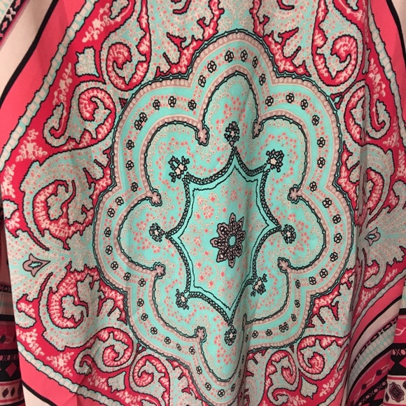 Coral Teal Summer Kimono - Picture 2 of 6